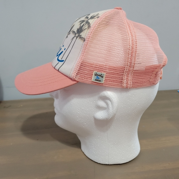 Hawaii Honolua Pink Trucker Hat Snapback Palm Trees - Picture 2 of 4